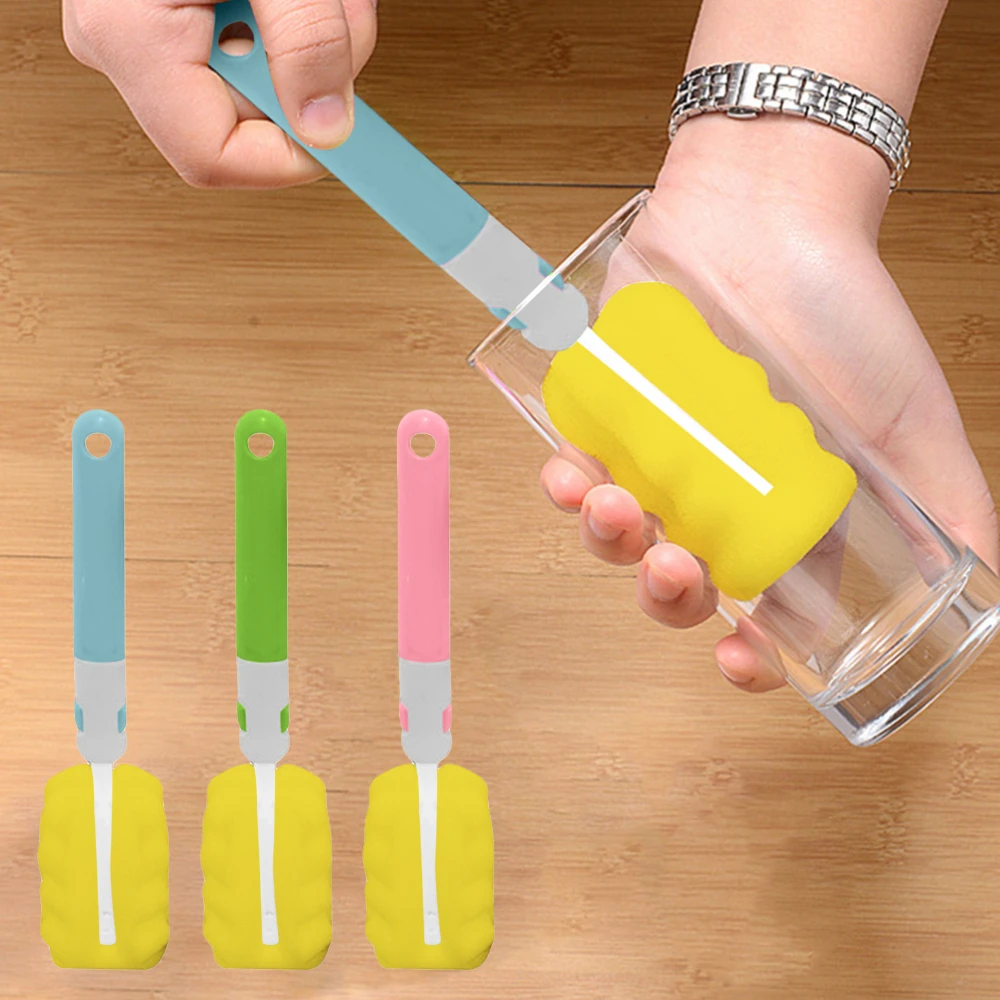 

30CM Lengthened Detachable Baby Clean Sponge Child Special Bottle Brush with Long Handle Hook Cleaning Water Bottle Brushes