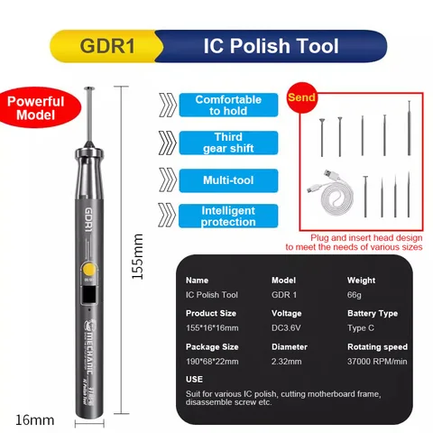 Ручка для полировки с электрическим чипом MECHANIC GDR1 GDR2 IRX6