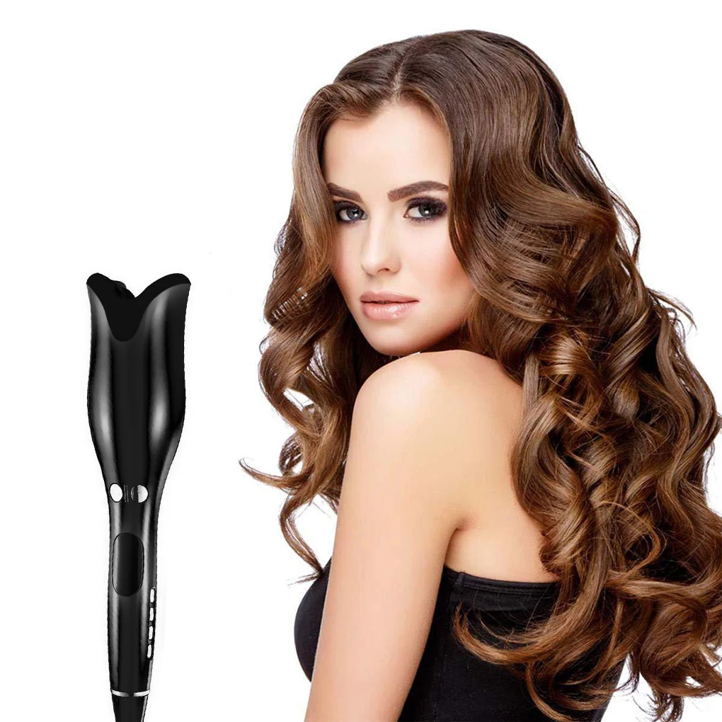 

Curling Iron Automatic Hair Curler with Tourmaline Ceramic Heater and LED Digital Mini Portable Curler Air Curling Wand