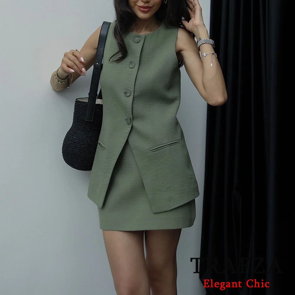 Женский винтажный офисный костюм TRAFZA повседневный однотонный белый из 1/2