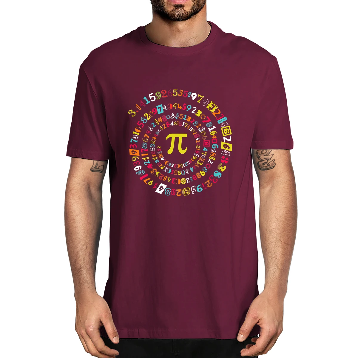 100% Cotton Funny Pi Day Shirt Spiral Math Tee For 3.14 Men's Novelty Oversized T-Shirt Women Casual Streetwear