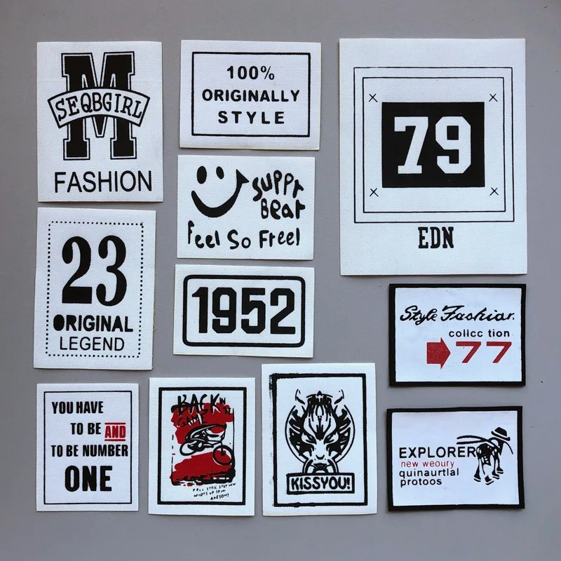 

Mixed 11Pcs/Lot Soft Fabric Patches Fashion Color Printed Letters Embroidery Sew on Applique Clothing Handmade DIY Garment Decor