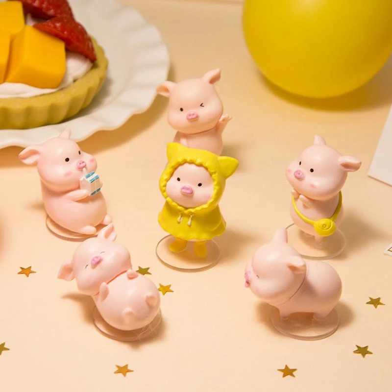 

Cute Cartoon Pink Pig Ornament Mini Desktop Decor Creative Resin Piggy Statue Office Decoration Mini Animal Home Decor Kids Toy