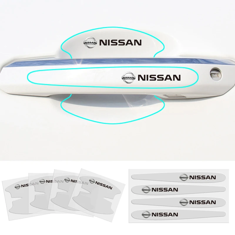 Фото Для Nissan Nismo Logo X-Trail Xterra Qashqai Sylphy Versa Tiida Almera Altima наклейки на дверную ручку автомобиля наклейки аксессуары №1