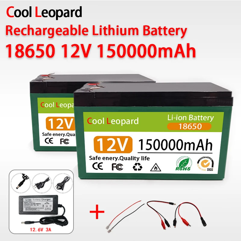 

18650 12V 150Ah Lithium Battery Pack,For Electric Boats,LED Lighting, Remote Control Toys, Inverse 12V Li-ion Battery