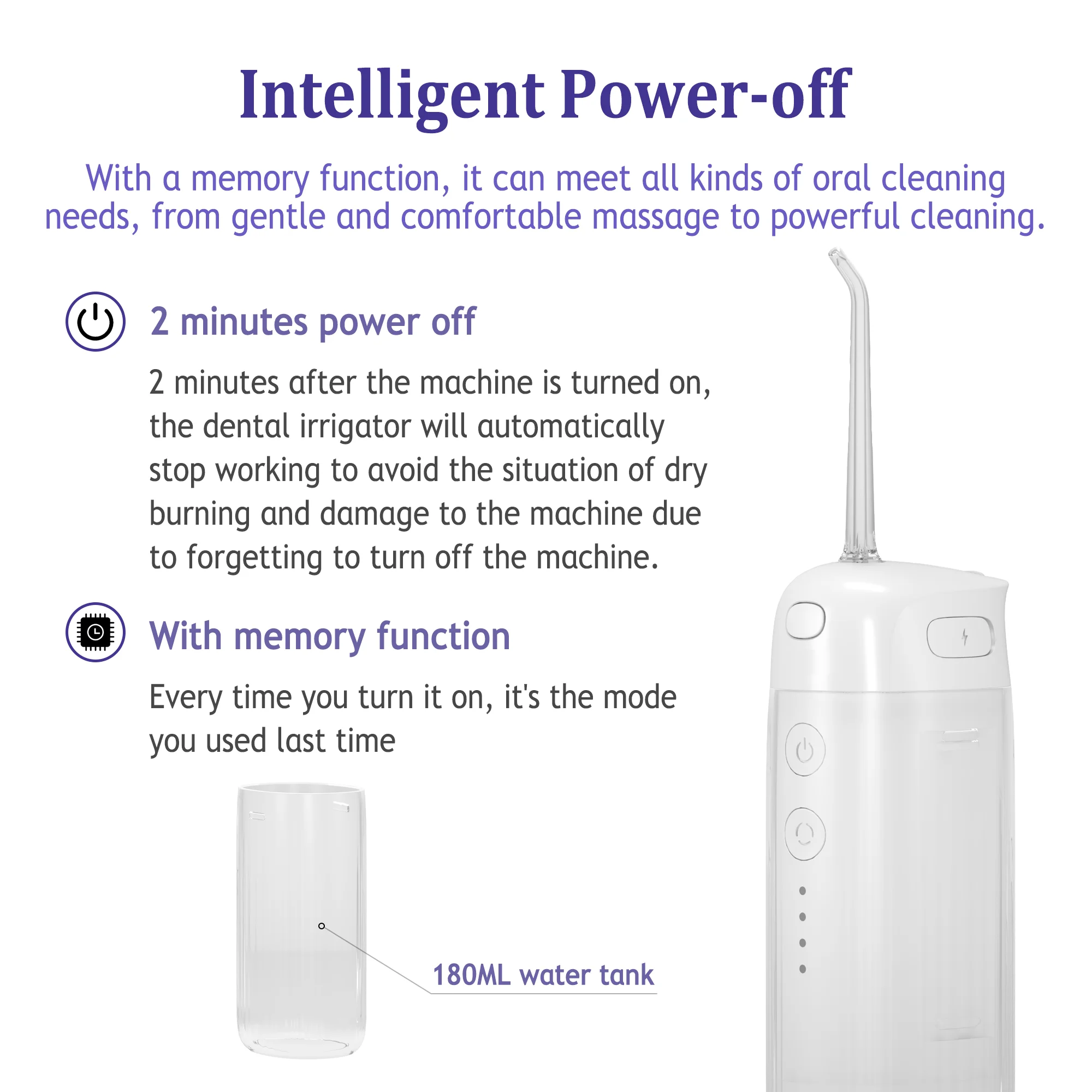Ирригатор для полости рта с зарядкой от USB 5 наконечников 4 режима IPX7 1600 об/мин