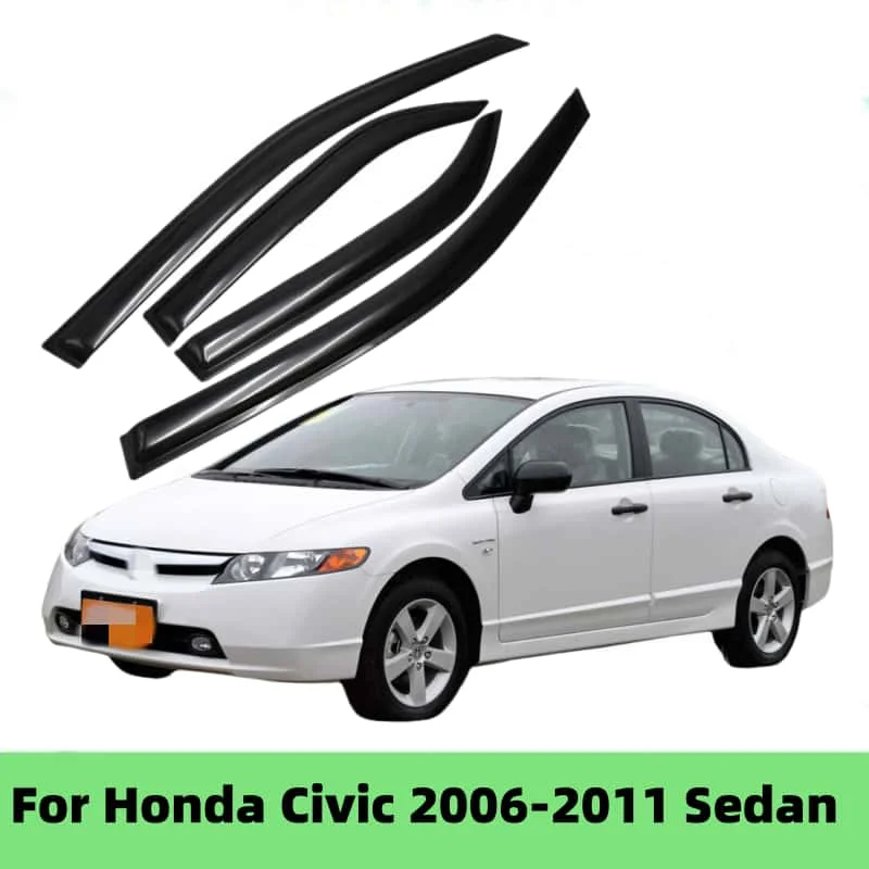 Фото Для Honda CIVIC 2006, 2007, 2008, 2009, 2010, 2011, седан, оконный козырек от дождя, солнцезащитный козырек, тент, навес, дождевик №1