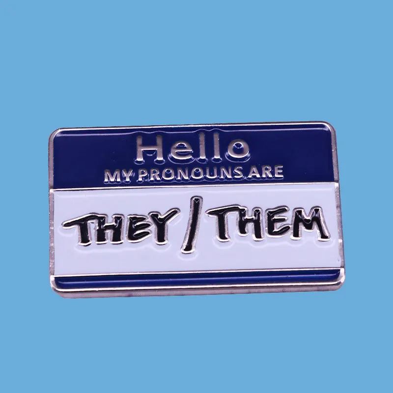 

Hello My Pronoun Is They/them Brooch Gender Neutral Badge Emblem Jewelry Gift Pin Wrap Garment Lapel Enamel