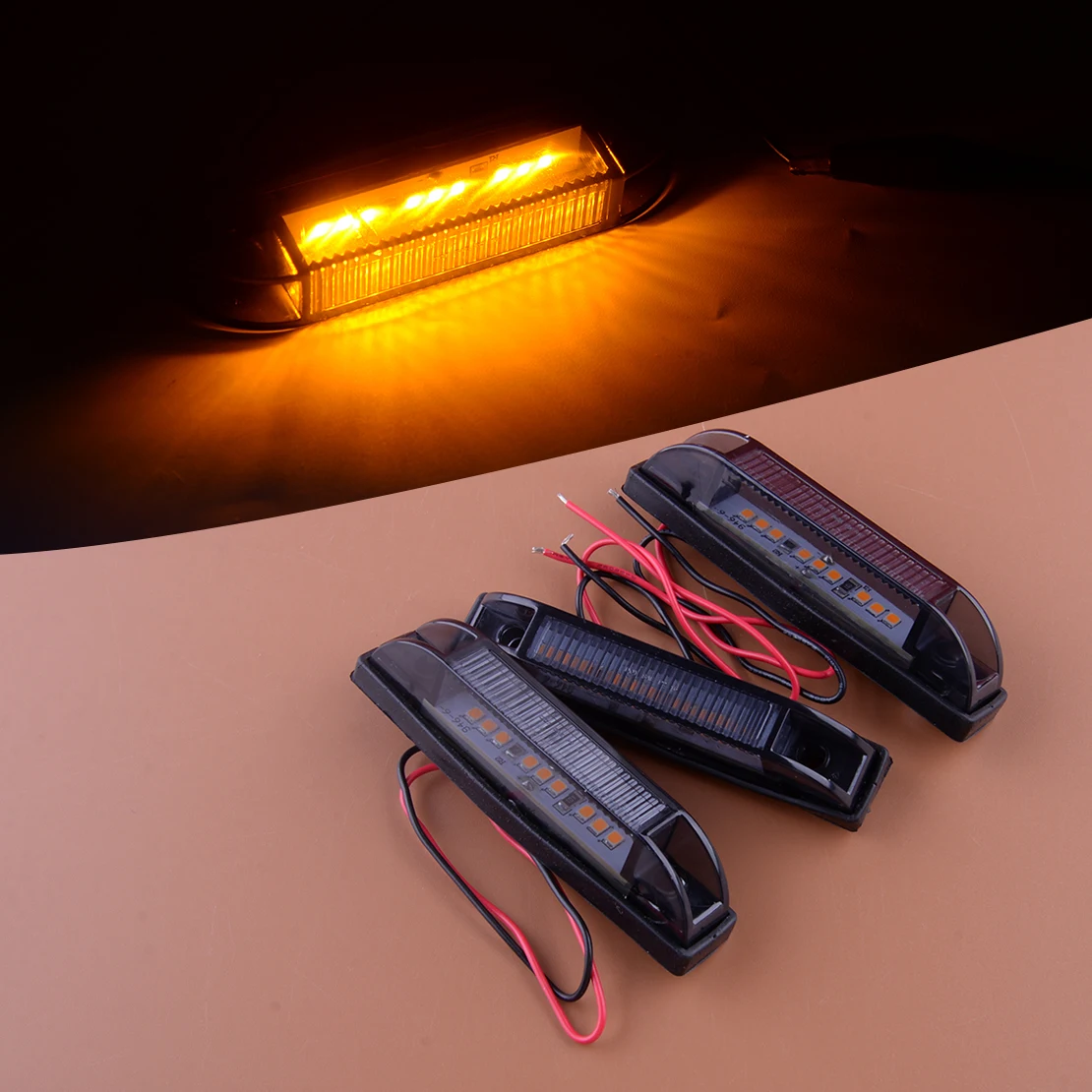 

3Pcs Smoked Lens Amber LED Front Grille Marker Light Lamp Fit for Toyota Tundra 2014 2015 2016 2017 2018 2019 2020 2021 12V IP67