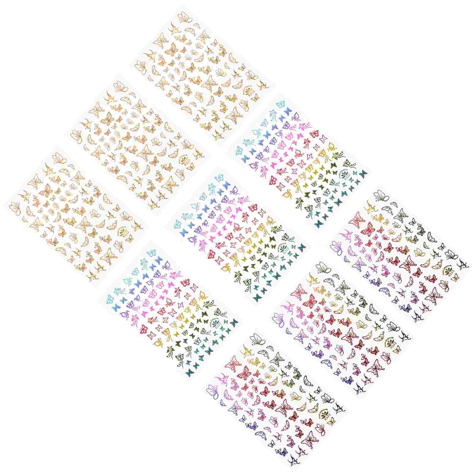 

Sheets Nail Art Stickers Foil Butterflies Nail Decals Tips for Girls