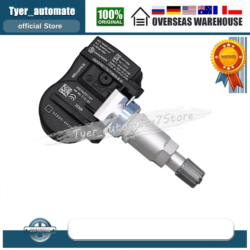Фото Датчик TPMS 433 МГц 52933-4H100 Датчик контроля давления в шинах 529334H100 для Hyundai H-1 Combi [TQ] H100 Van [HR] Kia K2700 [PU] №5