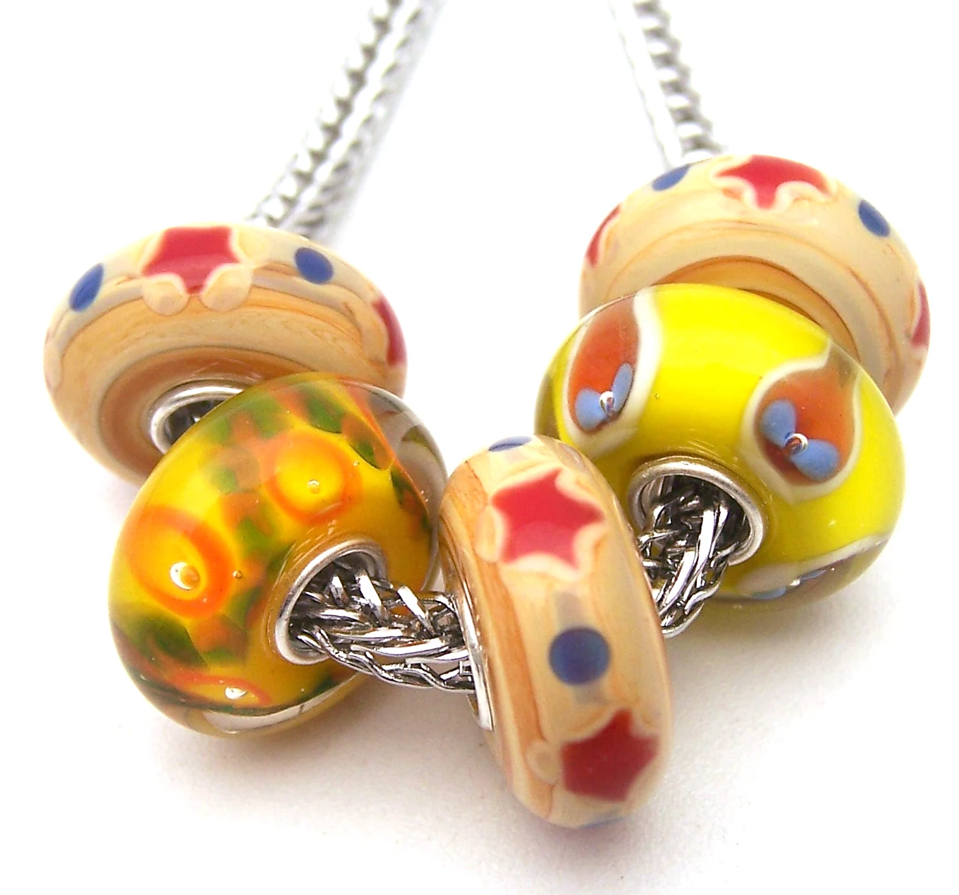 

YG1339 5X 100% Authenticity S925 Sterling Silver Beads Murano Glassbeads beads Fit European Charms Bracelet diy jewelry Lampwork