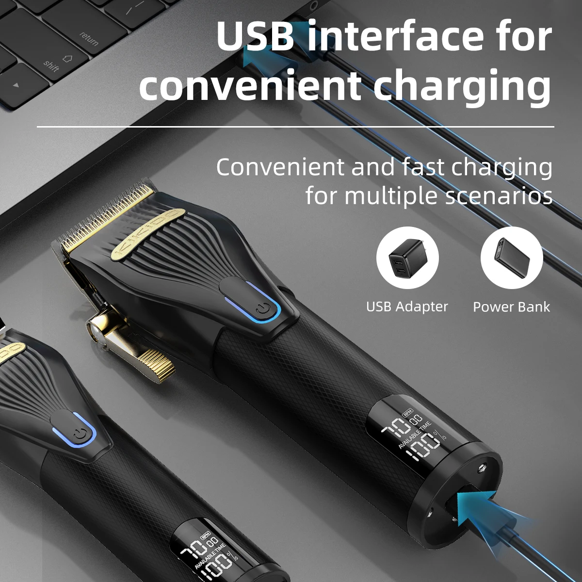 Машинка для стрижки волос KIKIDO Мужская профессиональная машинка 2 в 1 регулируемый