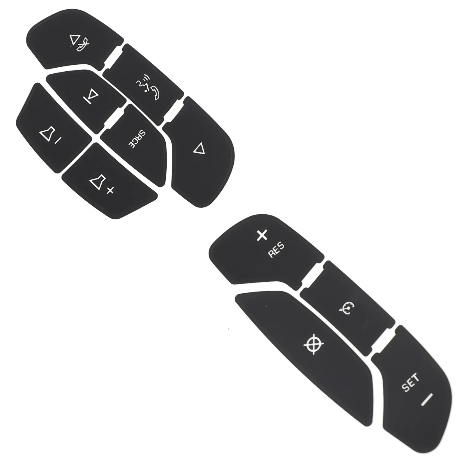 

Steering Wheel Button Stickers Easy Installation Paper Plastic Plug-and-play Replacement Black Car Accessories