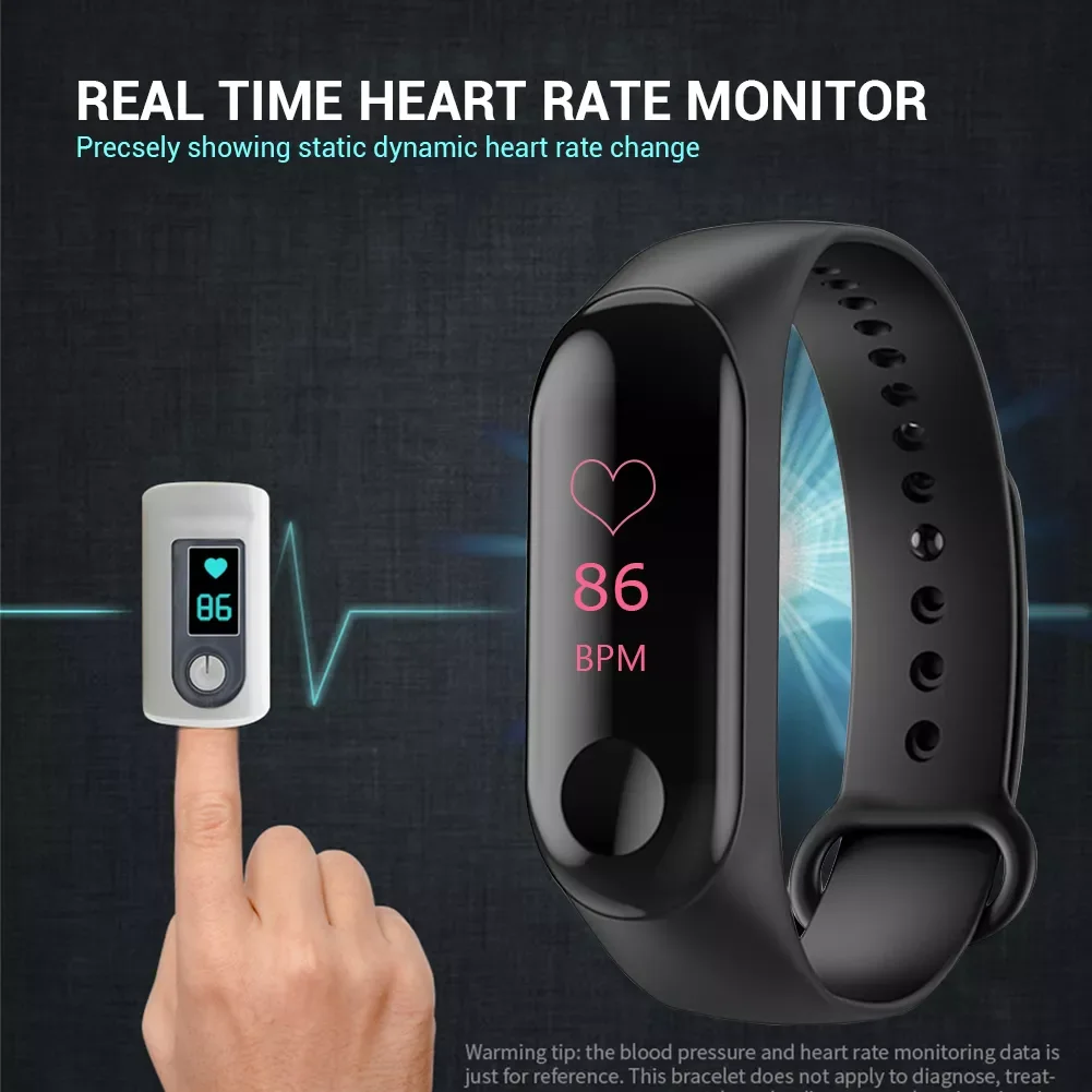 

M3 Smart Band Watch Sport Waterproof Fitness Tracker Blood Pressure Heart Rate Monitor Bluetooth-compatible Smart Bracelet Watch