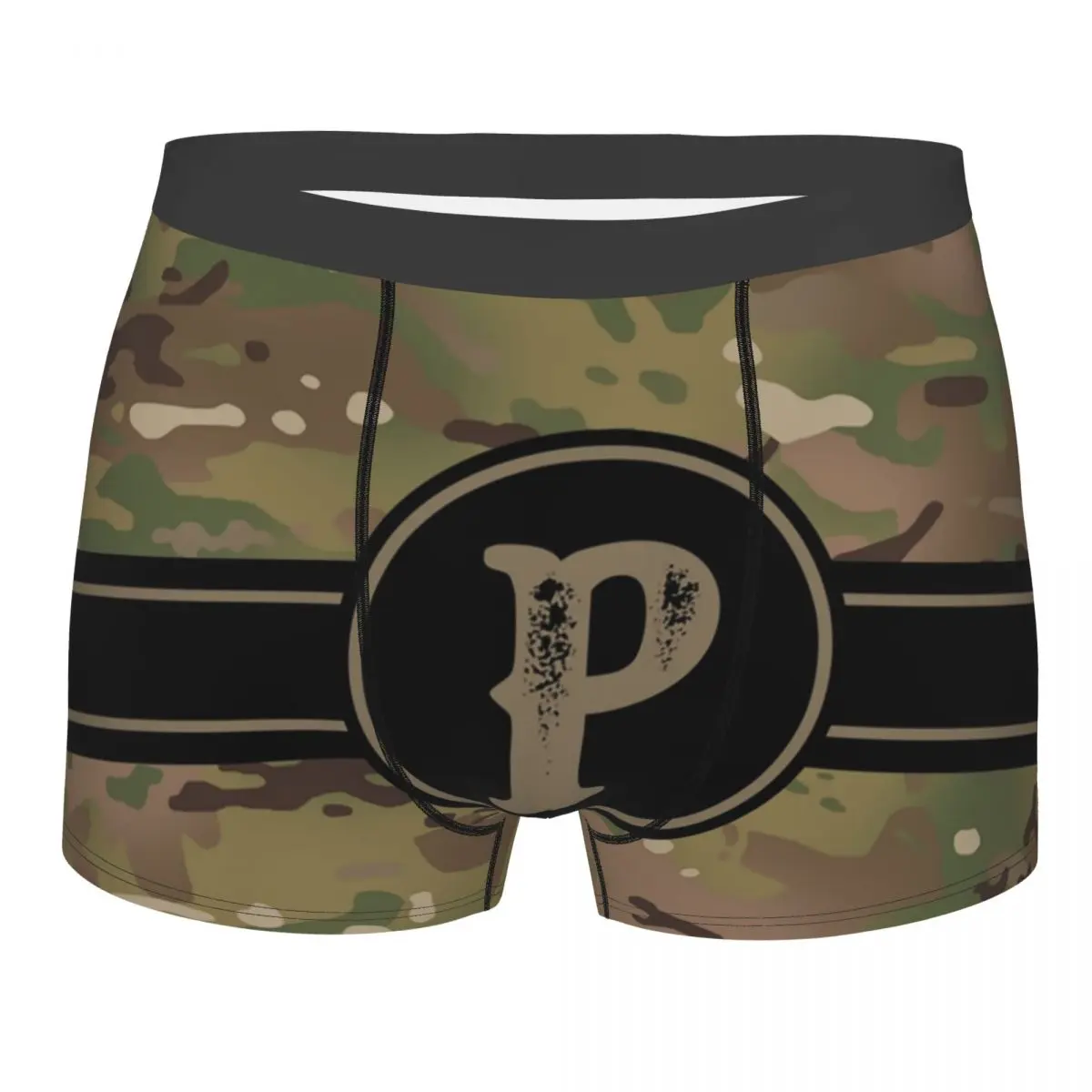 

Новинка, мужские удобные брифы в армейском стиле с монограммой в стиле милитари с надписью P, нижнее белье