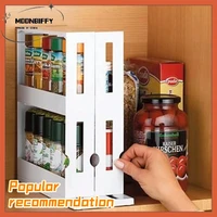 New Multifunctional Rotating Spice Rack Kitchen Cabinet Sliding Organizer Food Storage Box Kitchen Accessories Organizer