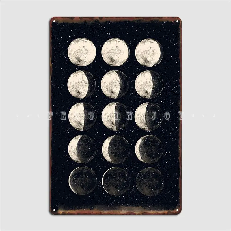 

Moon Cycle Metal Sign Wall Decor Club Bar Designing Wall Cave Tin Sign Poster