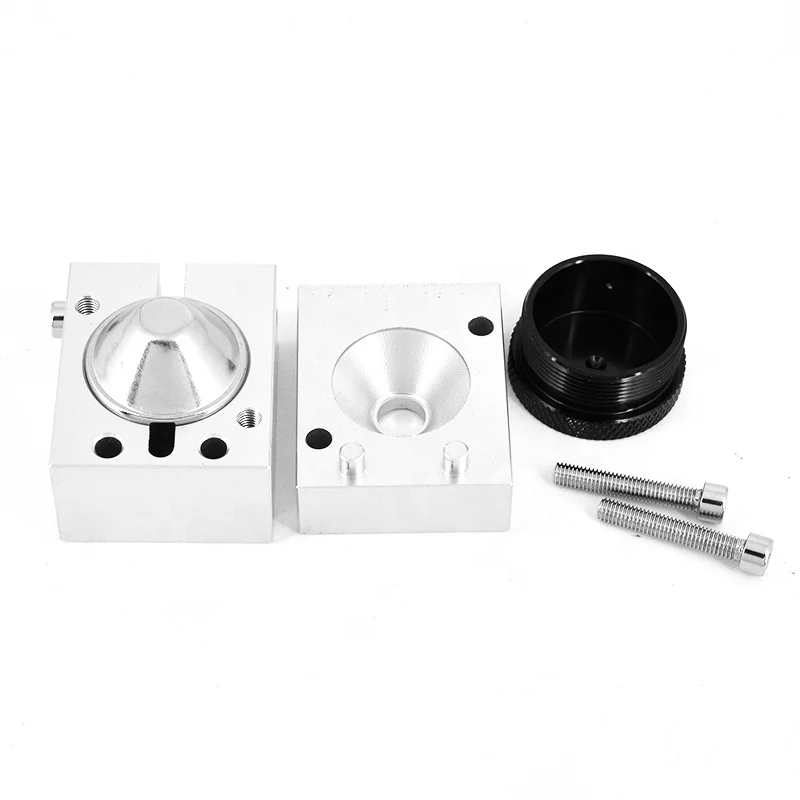 

Baffle / Cone Cups Guide Jig Drill Fixture Kit for 1-1/2'' ID Cup 1.75" OD End Cap Solvent Trap Filter, Aluminum