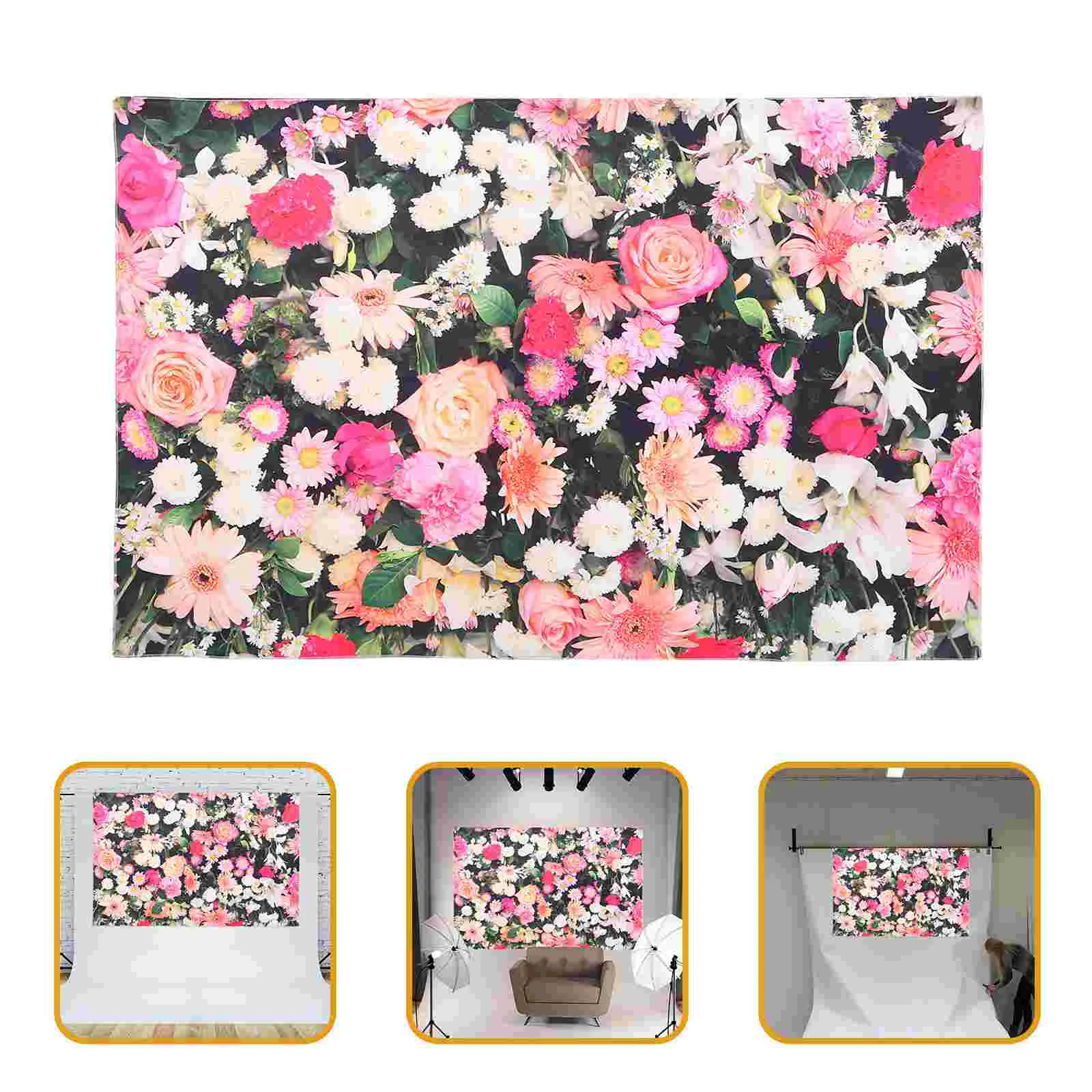 

Wall Accent Decor Tapestry Hanging Flowers Aestechtic Room Home Use Polyester Gift