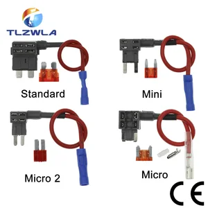 12V MINI SMALL MEDIUM Size Car Fuse Holder Add-a-circuit TAP Adapter with 10A Micro Mini Standard AT