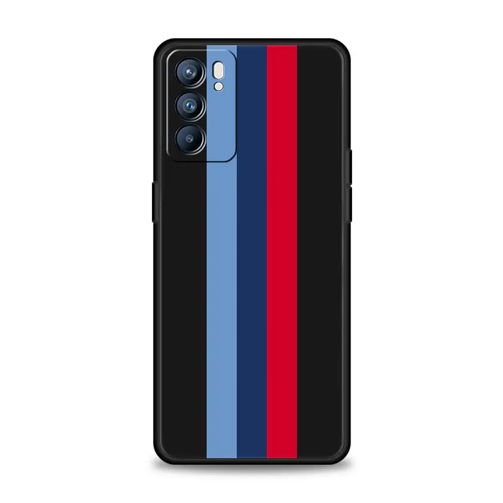 Blue Red Sport Car Line Phone Case For Oppo Find X5 Pro Reno7 SE Reno6 A54 5G A53 A52 A9 2020 A95 A16 A76 A74 A12 Cover