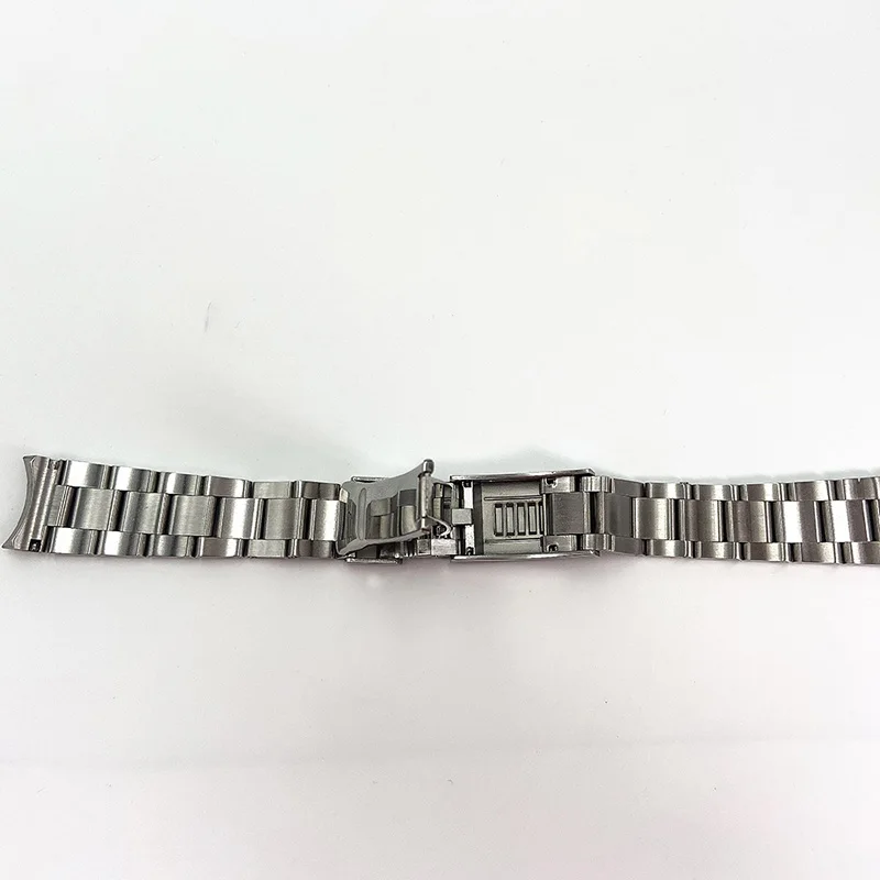 PORSTIER 20mm Silver Watch Bands For Men Solid Stainless Steel Folding Buckle Mens Strap Fit Submariner DAYTONA GMT Yacht-Master