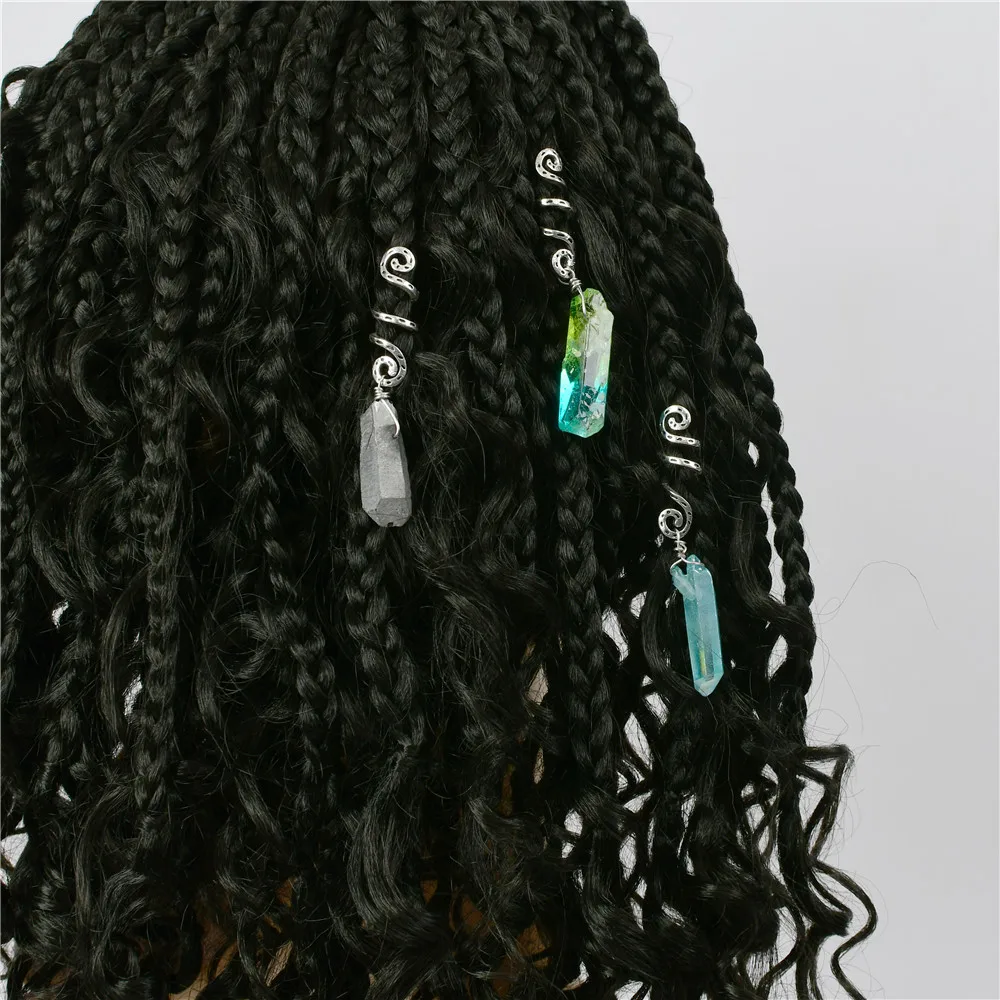 

Colorful Natural Crystal Stone Hair Twist Quartz Hair Beads Spring Hair Accessories