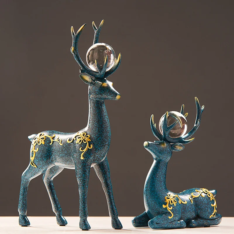 

Creative Nordic Home Furnishing Resin Crafts Living Room Entrance TV Cabinet Wine Cabinet Decoration Deer Decoration Gift