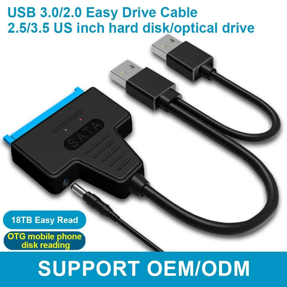 

USB3.0/2.0 SATA to USB Cable USB 3.0 to SATA III Hard Disk Adapter Compatible with 2.5-inch Hard Drives And SSD UASP Support