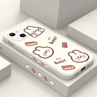 rabbit strawberry phone case for iphone 13 12 11 pro max mini x xr xs max se2020 8 7 plus 6 6s plus cover