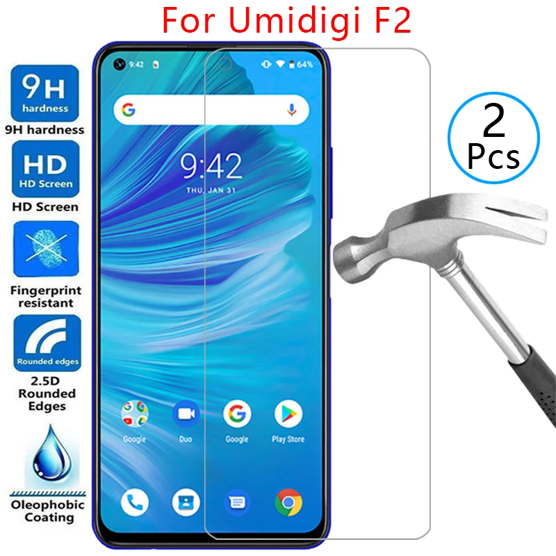 

tempered glass screen protector for umidigi f2 case cover on umi digi f 2 2f 6.53 protective phone coque bag umif2 umidigif2 360