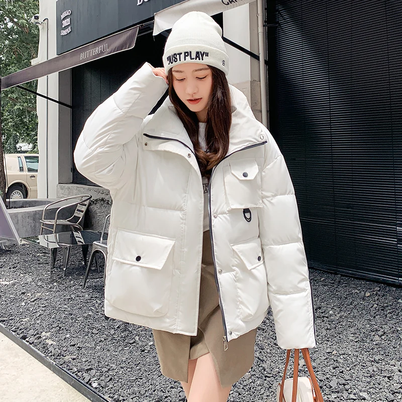 2022 New Puffer Winter Down Loose Jacket Women Thick Coat Woman Shining Quicksand Parkas Warm Female Cotton Padded Clothes