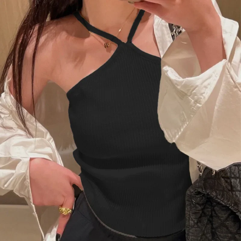 2024 новая женская простая современная свежая сексуальная однотонная майка без