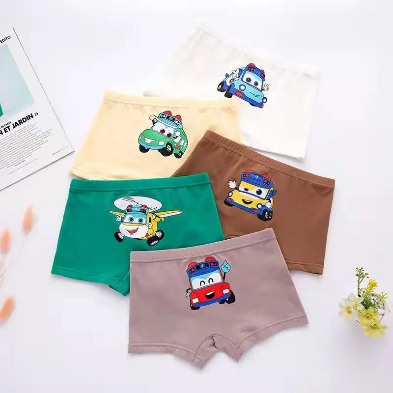

4pcs / PCS Children's Underwear Cartoon Dinosaur Children's Shorts Underwear BOY Infant Toddler Child Boxer Stripe Youth Cotton