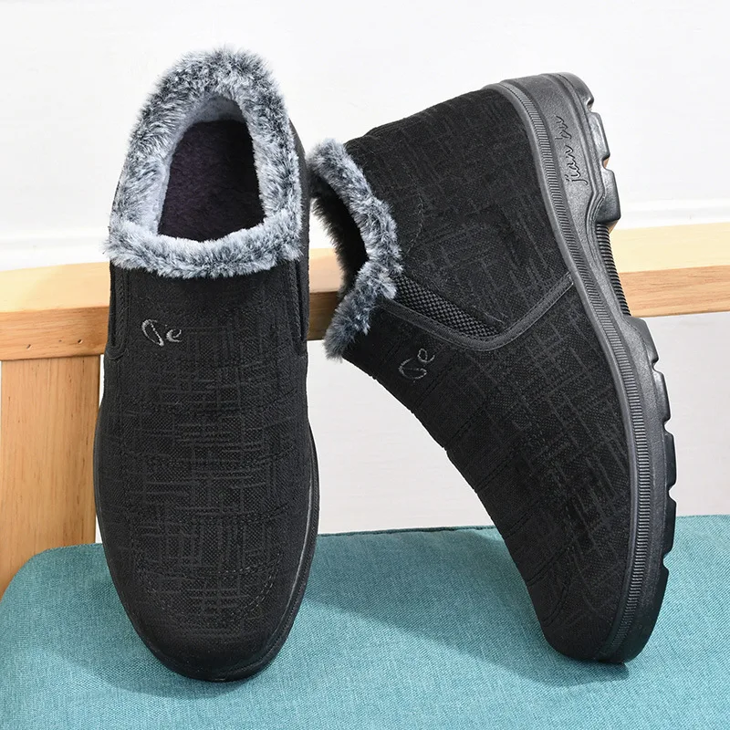 

Зимние Утепленные повседневные модные ботинки для снега мужские бархатные теплые ботинки из хлопка для людей среднего и пожилого возраста одежда для путешествий