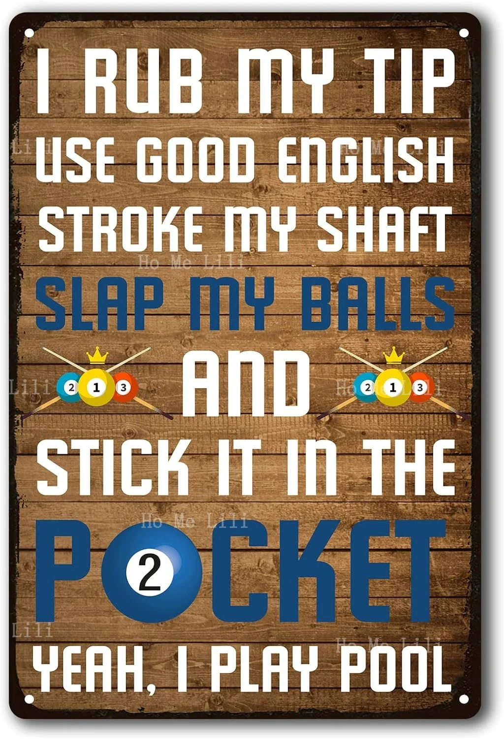 Aim Shoot Swear Повторите бильярдный винтажный вид Железное украшение Плакат Знак для