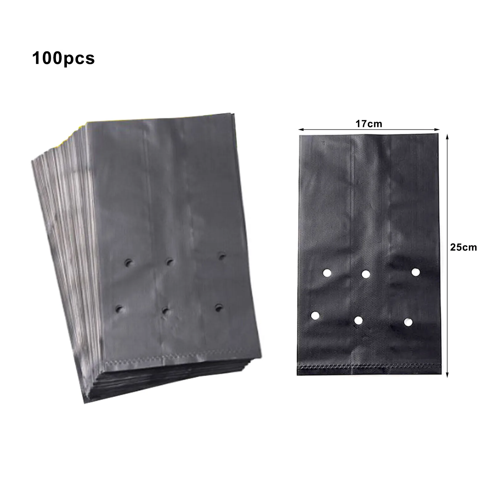 

Black PE Container Bag Seedling Planting Grow Nursery Breathable Pot Nutrition Grow Bag Garden Vegetable Container Box