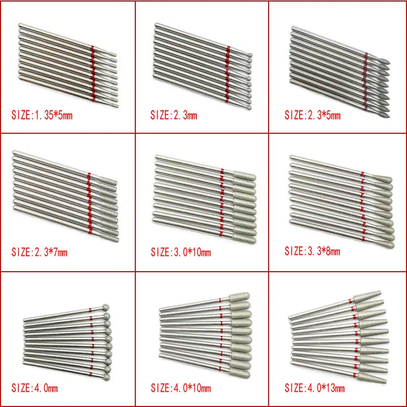 7/10 шт. набор сверл для ногтей ротерия электрические фрезы педикюра пилки