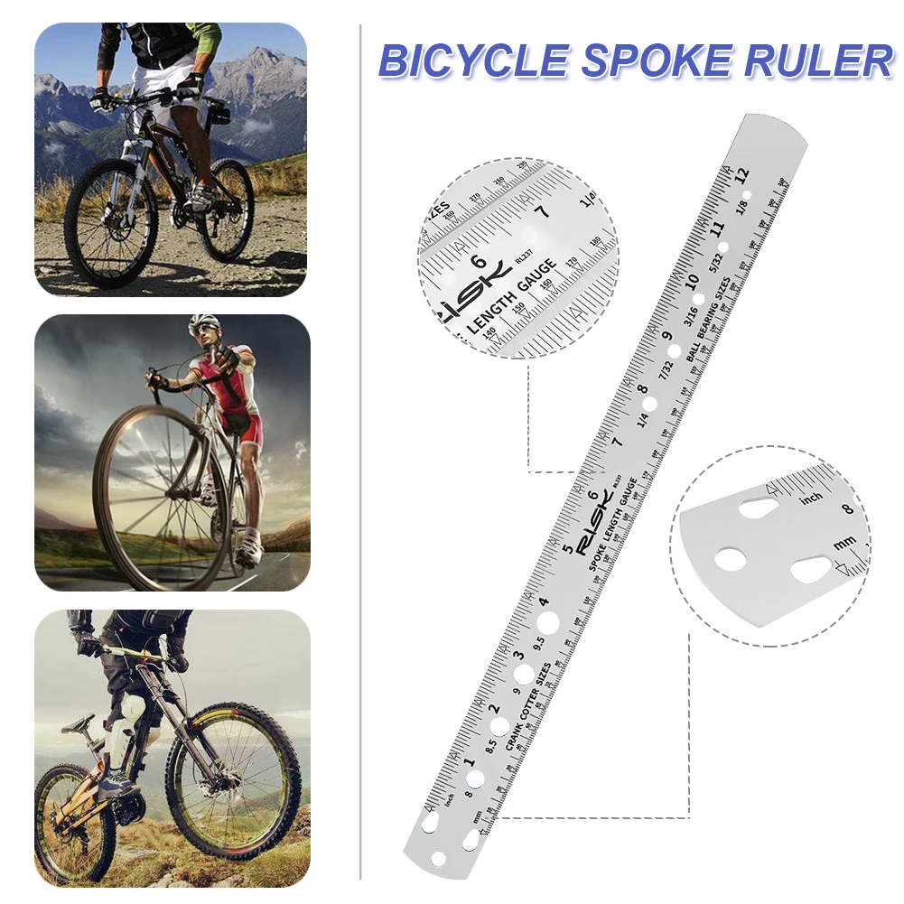 

New Bicycle Spoke Tool Double Sided Bike Spoke Length Measuring Gauge Crank Cotter Pin Ball Bearing Measuring Ruler Dropshipping