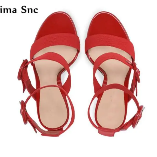 Open Toe Ankle Buckle Solid Sandals Stiletto Sexy Chic High Heel Concise Style Comfortable Women Party Shoes Summer Newest