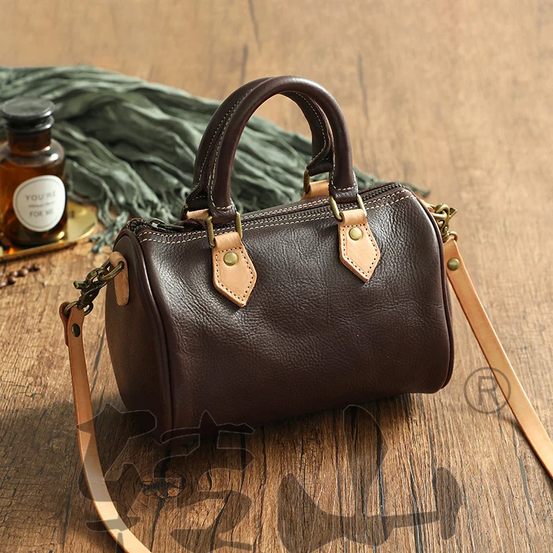 

AETOO Hand-made women's head layer cowhide for women cowhide for Boston vegetable tanned bag cross body bag