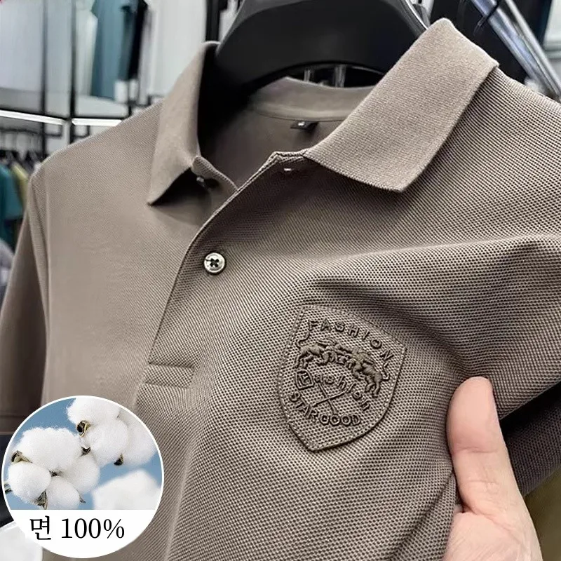 Хлопковая рубашка-поло Romon мужская новая повседневная футболка весенне-осенний