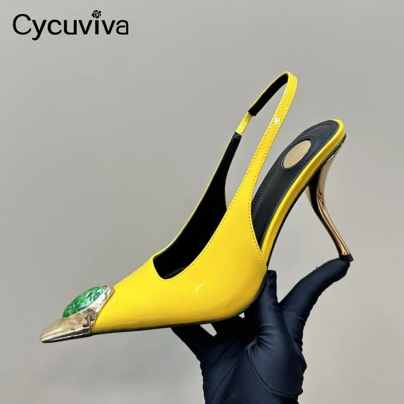 Лидер продаж кожаные туфли на высоком каблуке с кристаллами женские