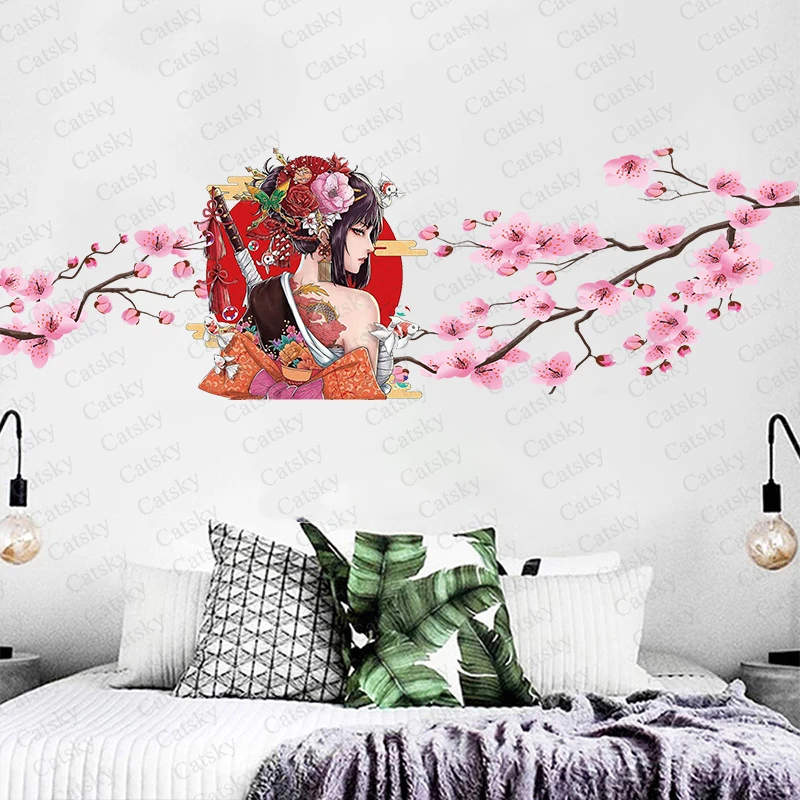 Маска Самурай гейши наклейки на стену для детской комнаты художественная