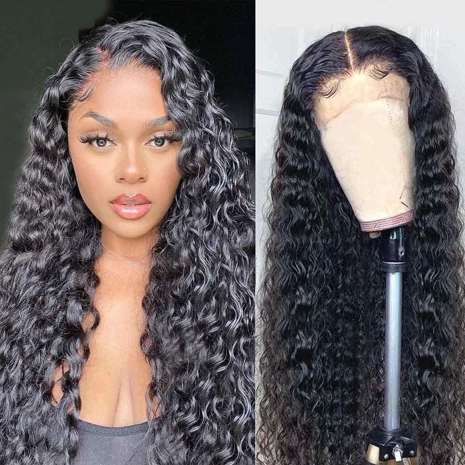 Water Wave Lace Front Wig Wet And Wavy Lace Front Human Hair Wigs For Black Women Loose Deep Wave Transparent Lace Closure Wig