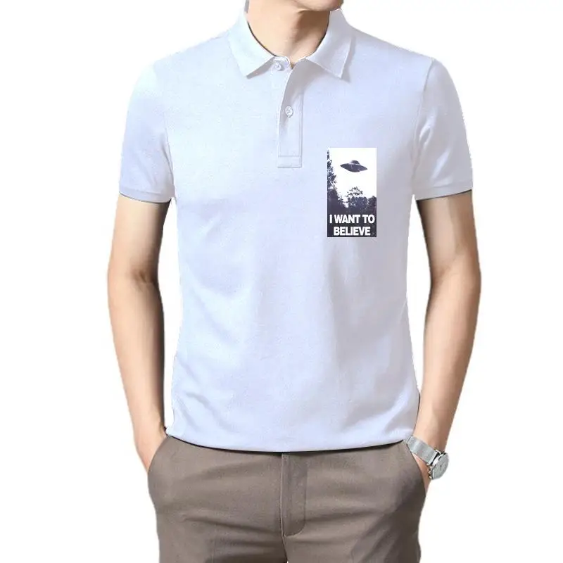 

Golf wear men NEW Comical Shirt Men X-files I Want To Believe Aliens Ufo Exclusive Stickers polo t shirt for men