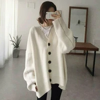 2020 new winter buttons cardigan women autumn sweater breasted knitted jacket korean style female oversized sweaters outwear