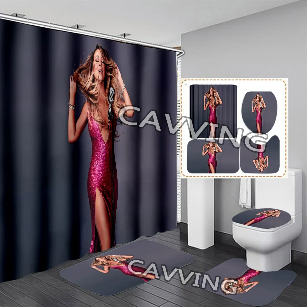 

Mariah Carey 3D Shower Curtains Waterproof Bathroom Curtain Anti-slip Bath Mat Set Toilet Rugs Carpet Home Decor h02