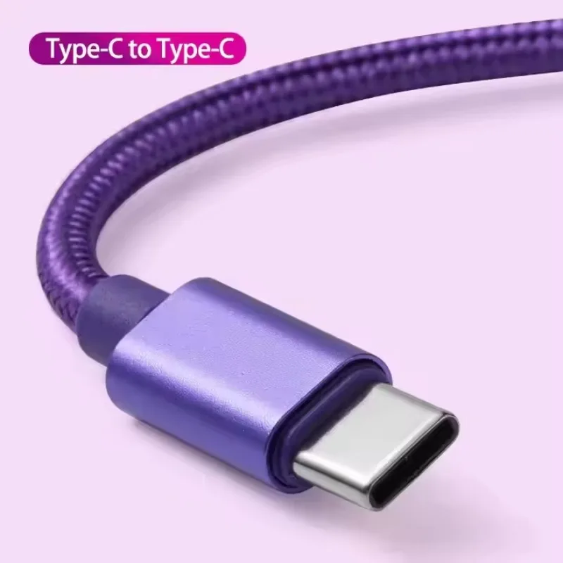 Фото 66 Вт нейлоновый плетеный кабель для быстрой зарядки USB C 1 м 2 м 3 м для Iphone 15 16 Pro Max Samsung S24 Xiaomi OPPO зарядный кабель №3